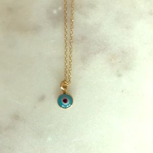 Gold Evil eye charm necklace